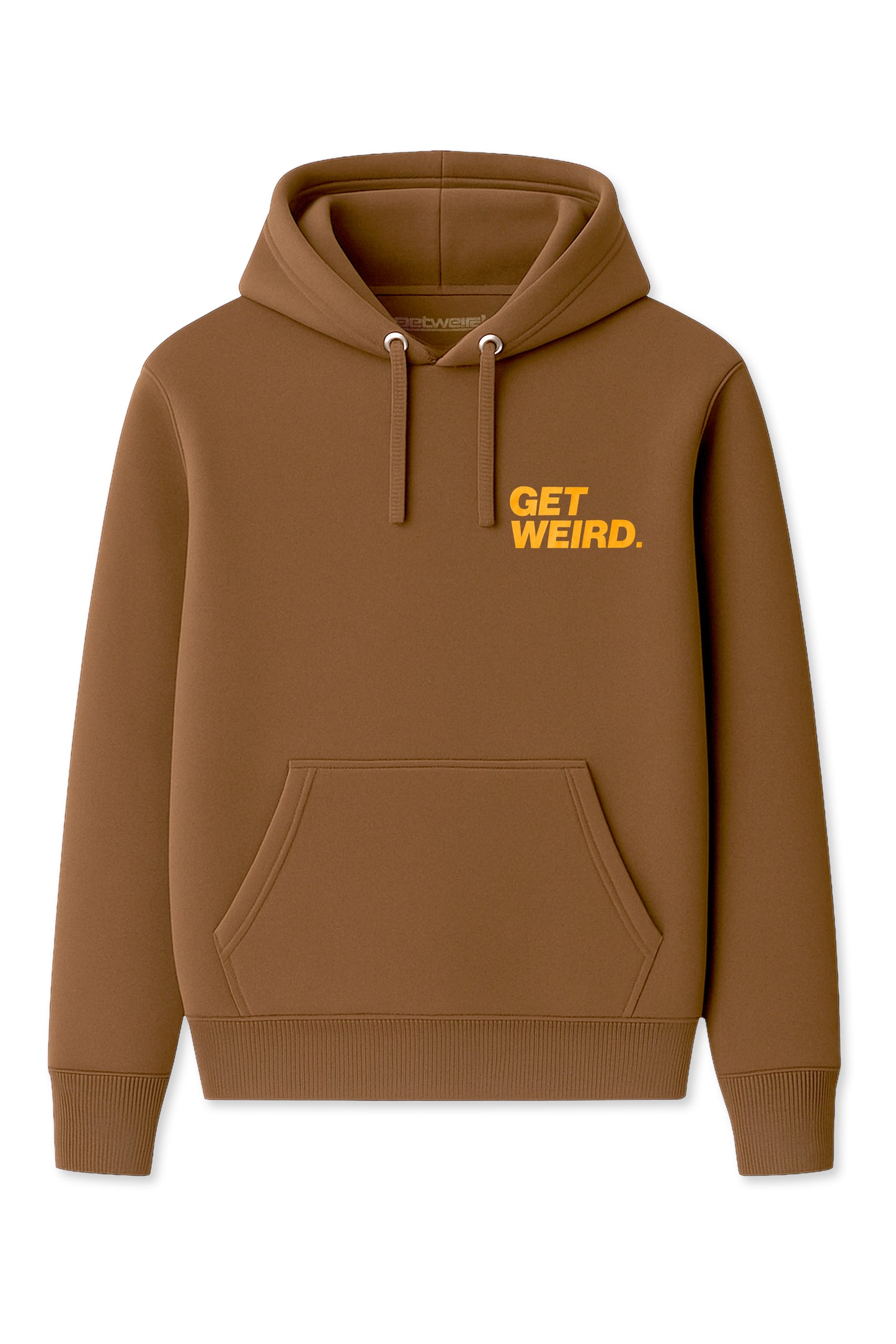 Get Weird Block Crop Hoodie - Pigment Amber