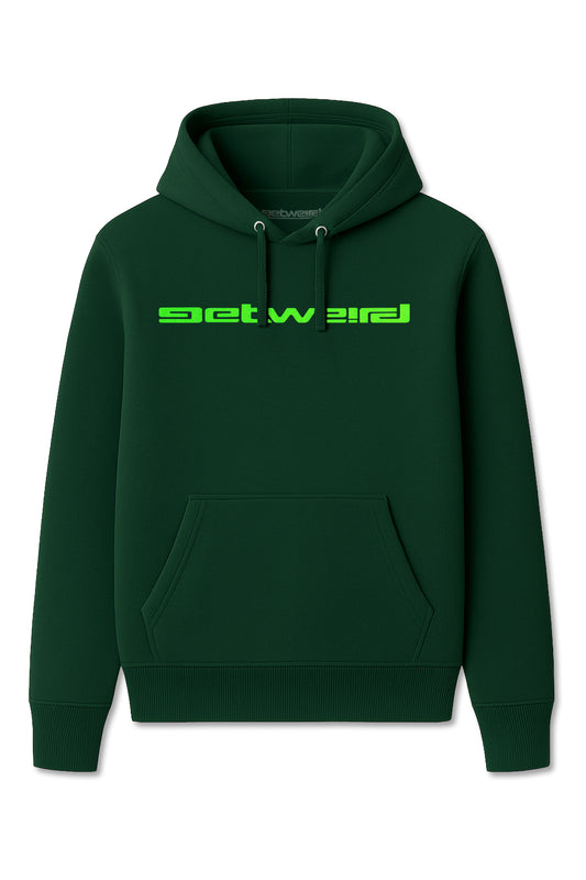 Get Weird Reflective Hoodie - Dark Green