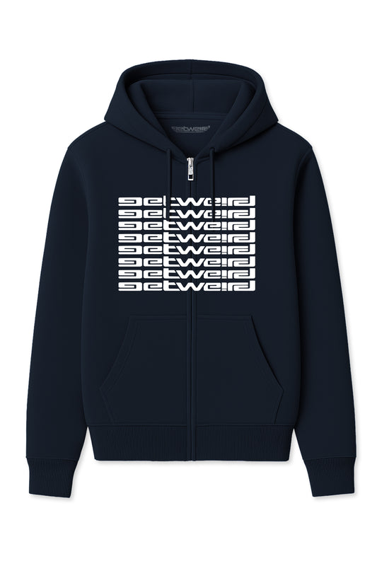 Get Weird Repeat Zip Hoodie - Navy
