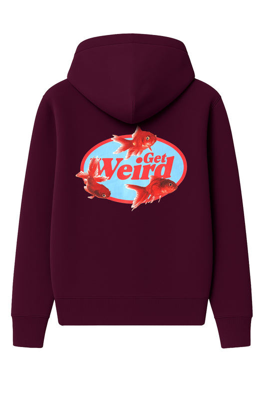 Get Weird Gold Fish Hoodie - Red