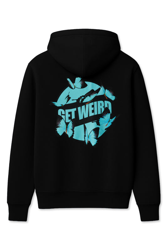 Get Weird Butterfly Hoodie - Black