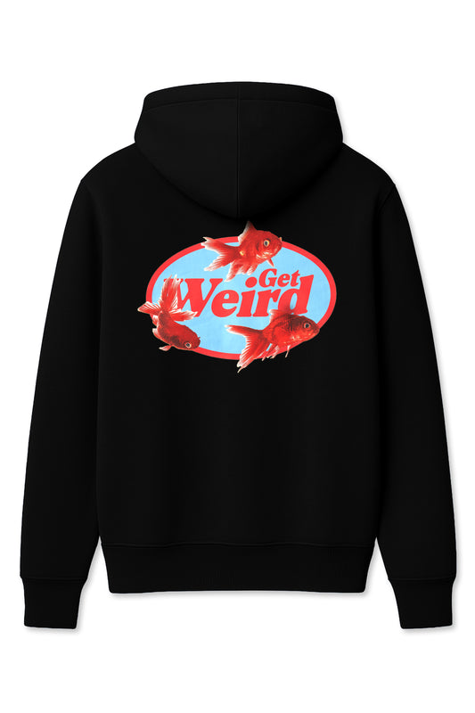 Get Weird Gold Fish Hoodie - Black