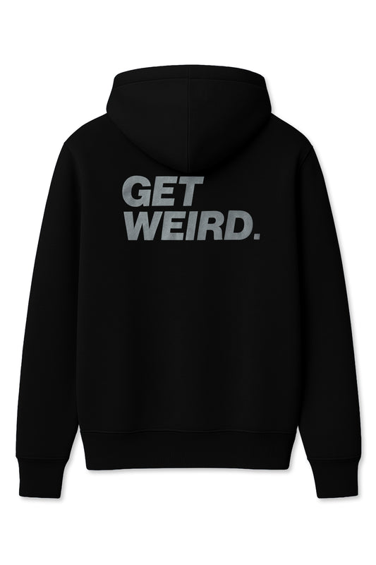 Get Weird Block Crop Hoodie - Pigment Black