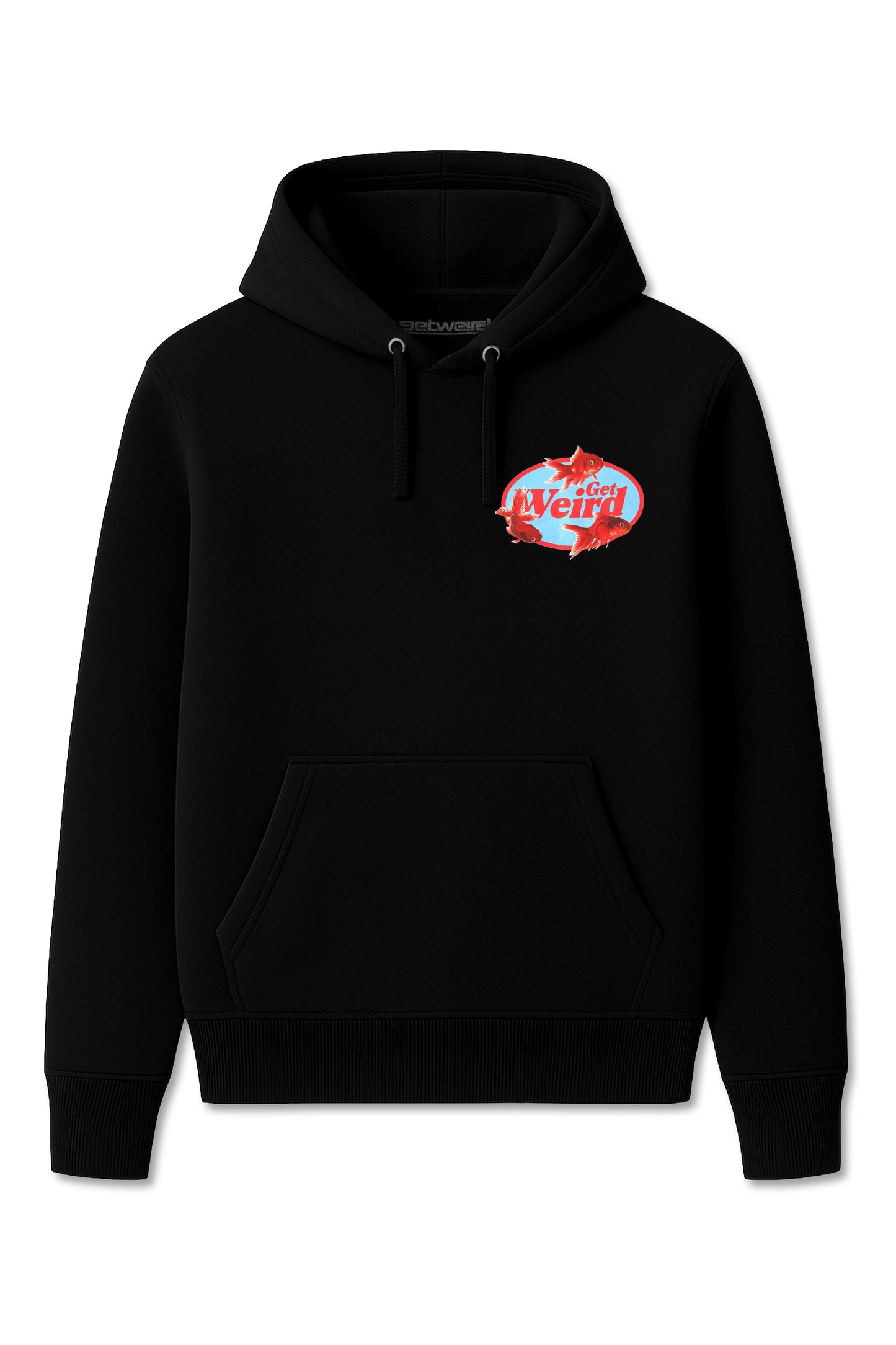 Get Weird Gold Fish Hoodie - Black