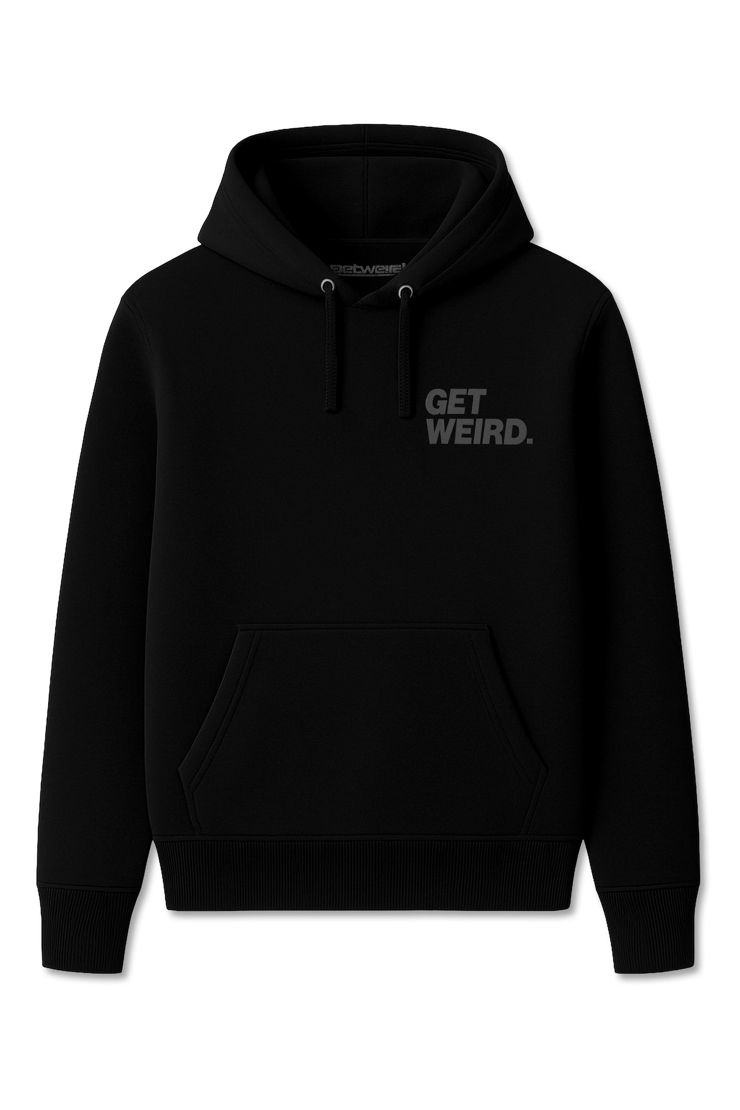 Get Weird Block Crop Hoodie - Pigment Black