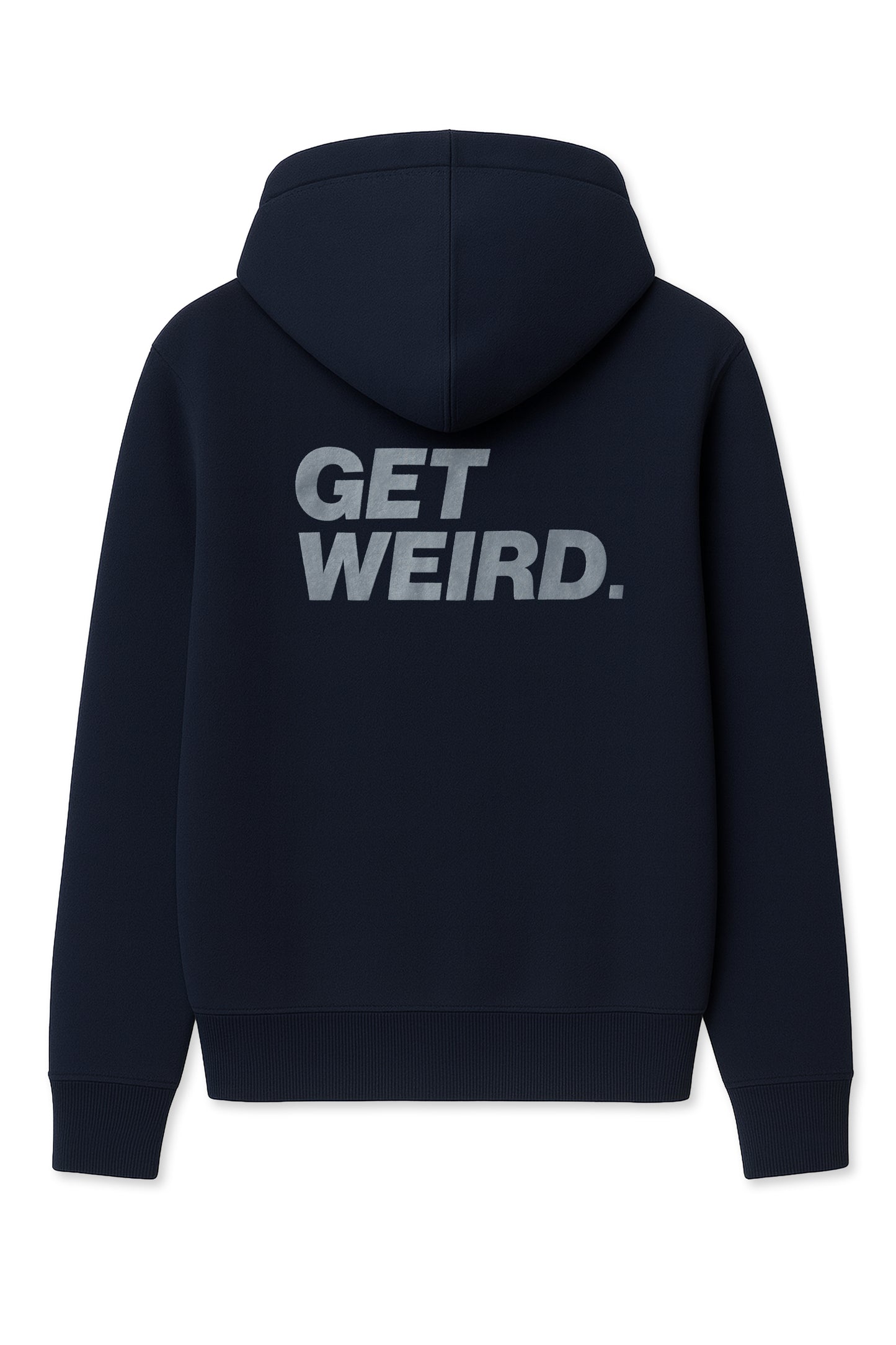 Get Weird Block Crop Hoodie - Navy