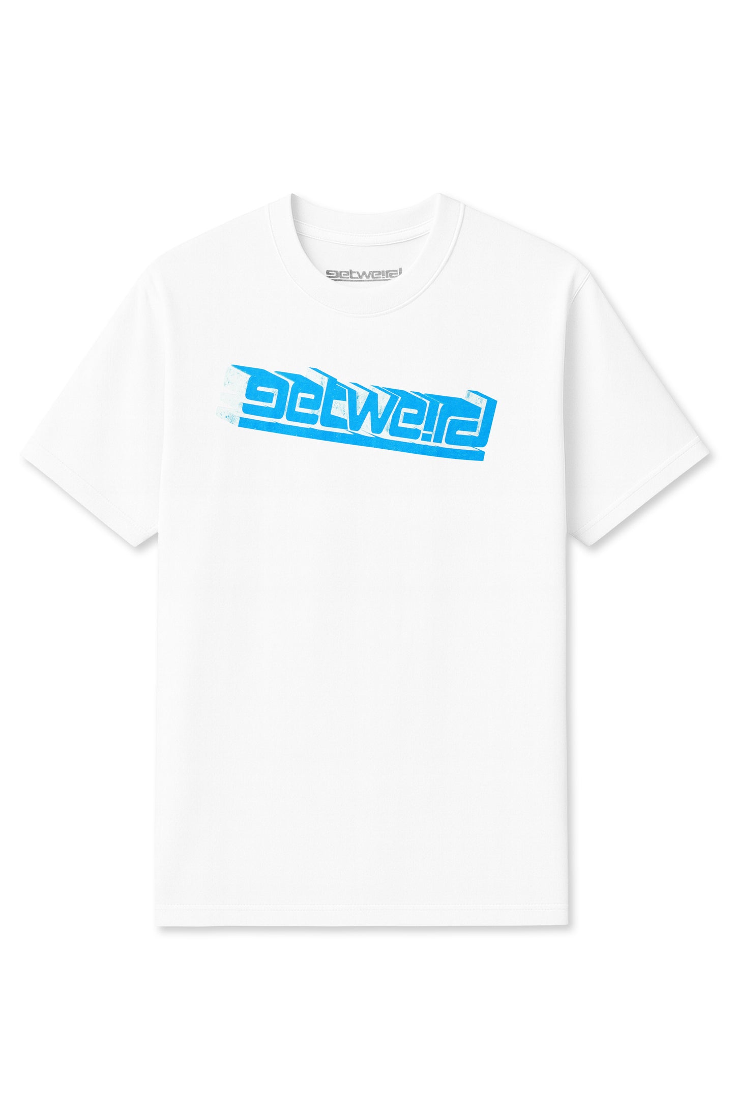Get Weird Block Tilt Tee - White