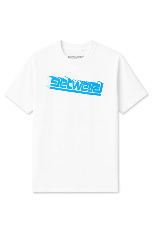 Get Weird Block Tilt Tee - White