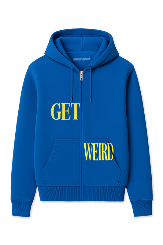 Get Weird Split Hoodie - Blue
