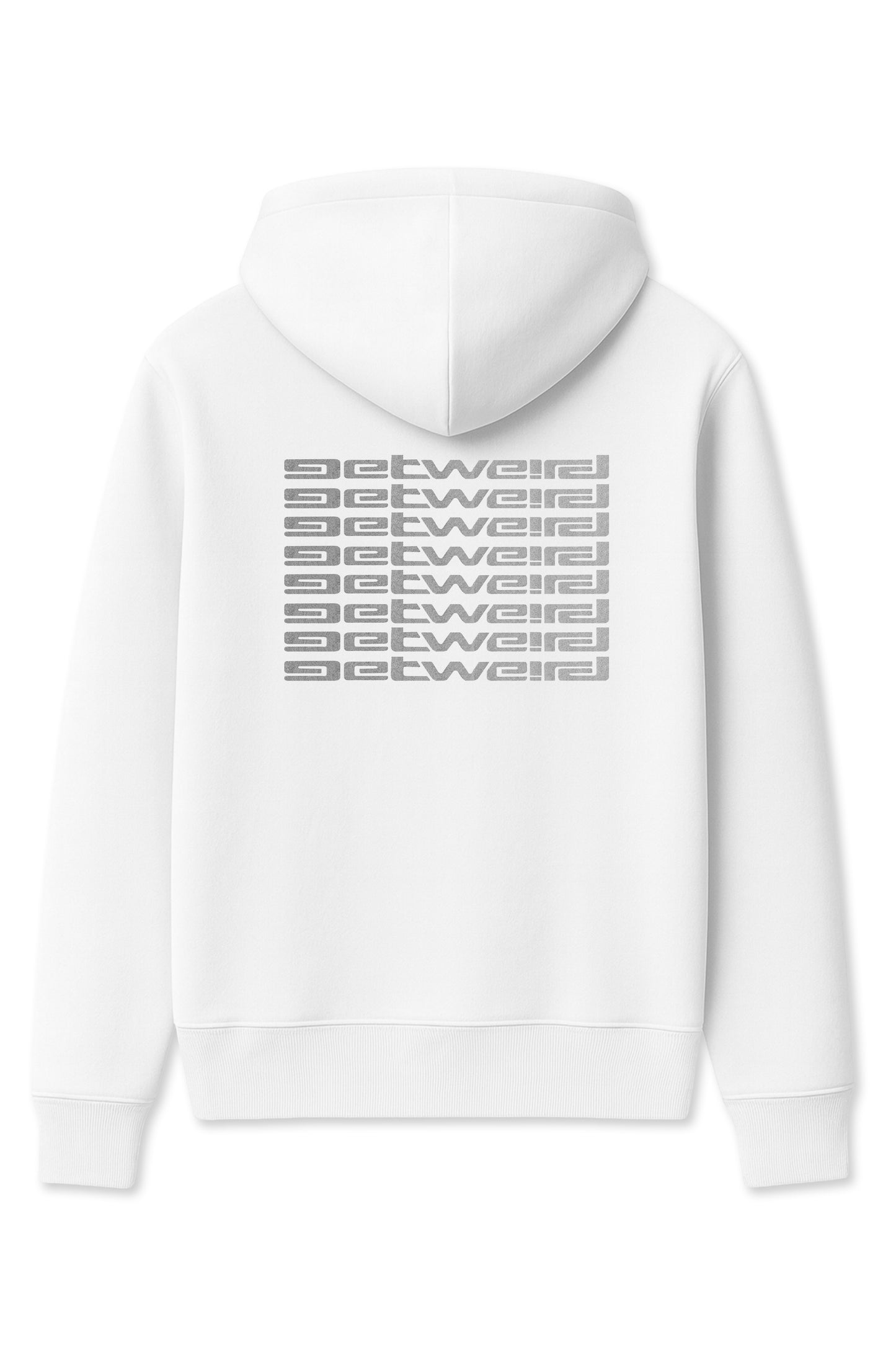 Get Weird Repeat Zip Hoodie - White